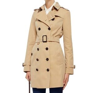 Burberry Sandringham Chelsea Trench Coat Honey Medium Short Classic Belted USA 2